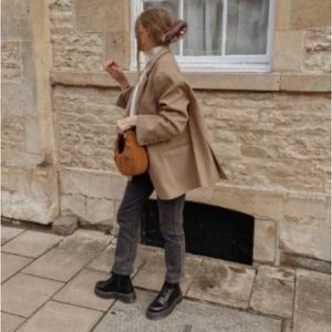 Frankie oversized boyfriend blazer desert taupe size S